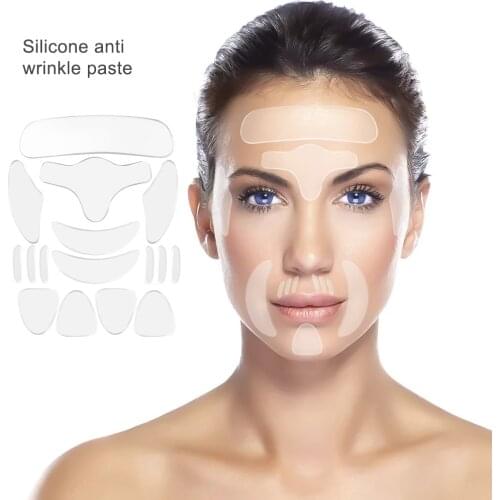 16Pcs Reusable Silicone Wrinkle Removal Sticker Tightening Face Forehead Neck Eye Pad Anti Wrinkle Aging Skin Lifting Care Patch