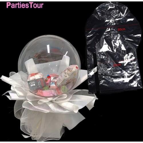 3pcs 30inch 20cm Large Wide Neck Transparent BOBO Balloon Bouquet Snacks Gift Wrapping Birthday Party Wedding Engagement Gift