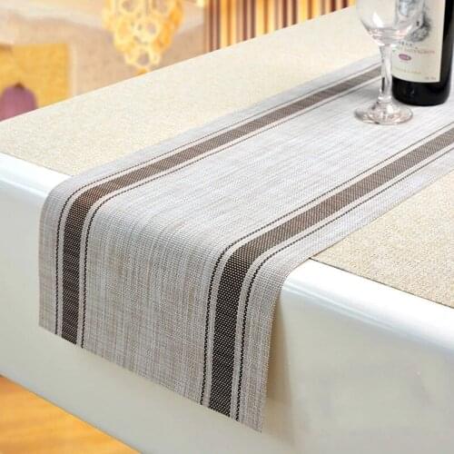 30X135cm PVC Table Runner Long Stripes Patterns Waterproof Oil Proof Placemat Hot Insullated Table Cloth Coaster Pad Home Decor