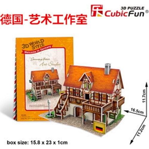 3D Puzzle German art studio DIY Creative gift Educational toys World style tour construction paper model T28