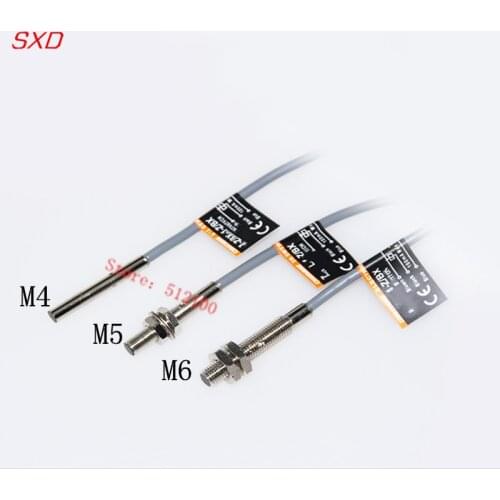 5PCS M4 M5 M6 Proximity Switch Sensor DC NPN/PNP LJ4A3-1-Z/BX LJ4A3-1-Z/BY Three-Wire NPN Usually Turns 12V24V Induction Switch