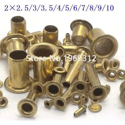 500pcs M2(d)*2.5/3/3.5/4/5(L)mm Brand New Brass /not Copper Hollow Rivet Double-sided circuit board PCB vias nails /Brass Com