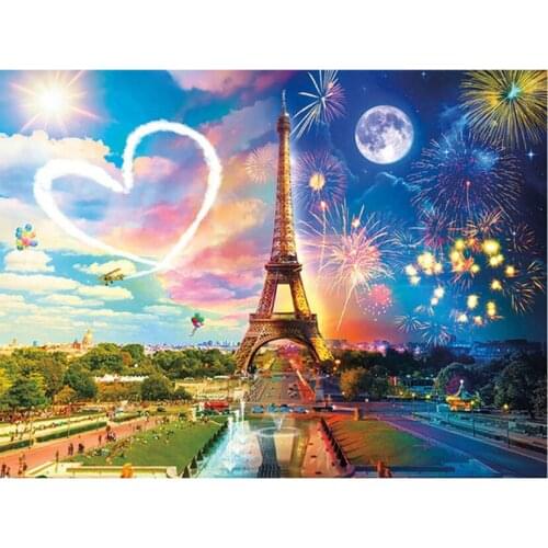 5D DIY Diamond Painting Tower Landscape Cross Stitch Diamond Embroidery Scenery Full Round rhinestones lover gift WG1023