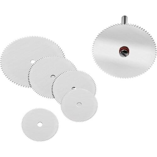 6pcs/lot Metal Cutting Discs With 1 Mandrel For Dremel Rotary Tools 16 18 22 25 32mm Cutting Discs Wood Saw Blades Disc
