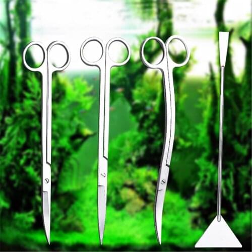Aquarium Tank Cleaning Tool Aquatic Shears Wave Scissors Civil Shears Landscaping Trim Tool for Water Plant 3PCS Stainless Steel
