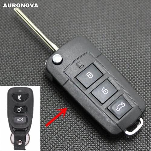 AURONOVA New Upgrade Folding Key Shell for Kia Cerato 3+1 Back Buttons Remote Car Key Case DIY