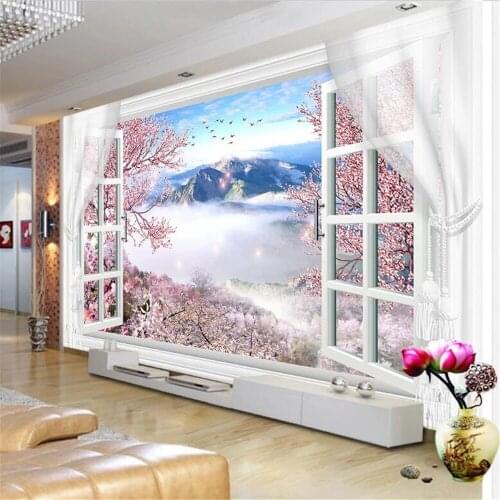 Milofi custom 3D photo wallpaper mural non-woven fabric modern minimalist 3D stereo window Taolin background wall