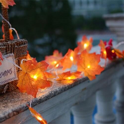Maple Leaf Light Thanksgiving Lights Fall Maple Leaves Led String Fariy Lights Battery Operated Christmas Holiday Decorations