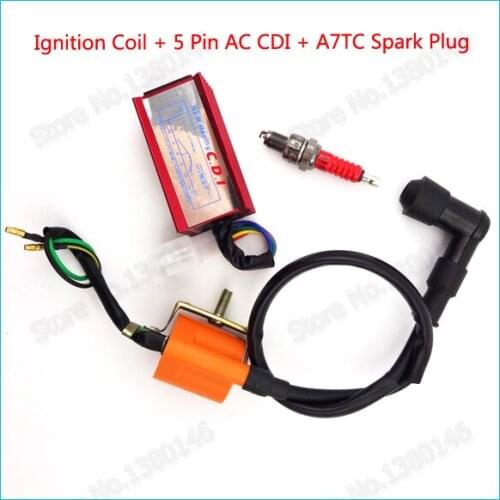 Racing Ignition Coil A7TC Spark Plug 5 Pin AC CDI For Taotao ATV Quad CRF Dirt Pit Bike 50cc 70cc 90cc 110cc 125cc