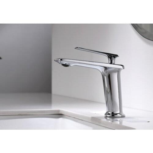 Free ship chrome Bathroom washbasin Sink Faucet Lavatory One Hole/Handle Mixer Tap Deck mounted New design