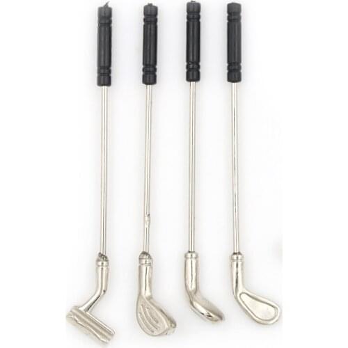 5pcs/set Golf Sticks with 1 Ball Doll Accessory Kids Toy Dollhouse Miniature Accessories 6.5cm Newest Sale