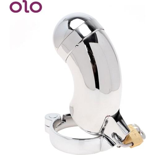 OLO Penis Rings Cock Ring Lockable Cock Cage Male Chastity Device Stainless Steel Sex Products Sex Toys for Men
