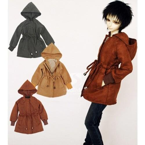 M0182 children handmade toy 1/3 uncle Doll clothes BJD/SD doll props Accessories grey brown color Suede hoodie 1pcs