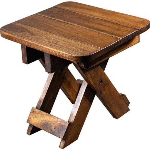 Small bench outdoor portable fishing stool Super quality stool chair Solid wood folding stool home simple chairs teak train