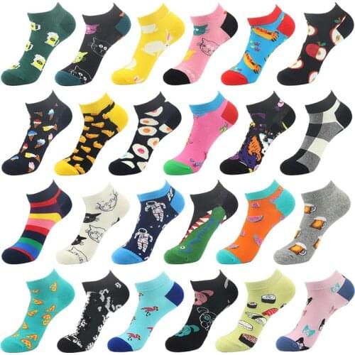 Cute Cartoon Fruit Ankle Spring Summer Socks Women Cotton Cat Dog Short Socks Female Casual Harajuku Funny Happy Socks