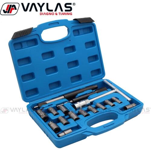 17Pcs Diesel Injector Clean Tools Set Remover Seat Cutter Cutting Tool Kit