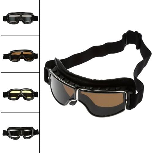 New Motocross Retro Goggles Helmet Pilot Scooter Outdoor Dirt Bike Riding Sunglasses Retro Vintage Off-Road Motorcycle Glasses