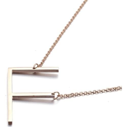 New style clavicle 26 letters rose gold necklace English titanium steel dress necklace stainless steel