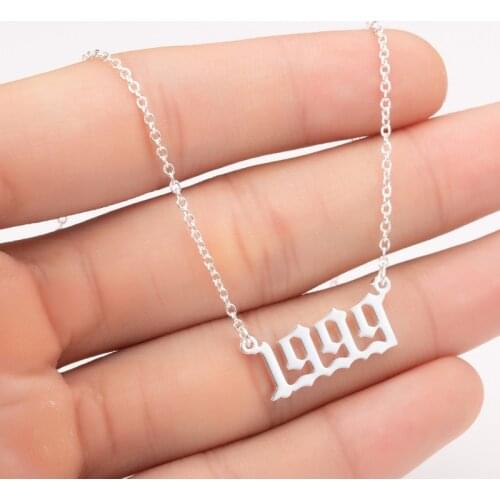 2020 1 Piece Unique Commemorating Year Number Copper Necklace for Women Girls 1990 1991 1992 1993 1994 2019 Collar