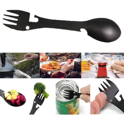 Tableware multitool bottle stainless steel cutlery flatware utensil fork can opener Spork Picnic multi tool spoon Portable camp