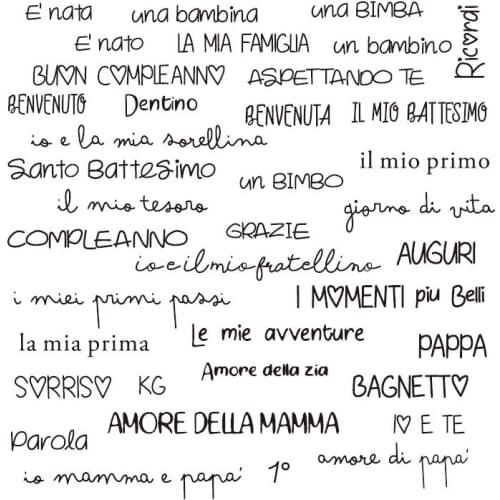 Italian Words Transparent Clear Silicone Stamp/seal for DIY Scrapbooking/photo Album Decorative Clear Stamp Sheets ST0175