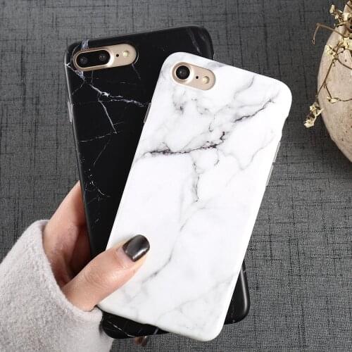 Luxury Marble Pattern i 8 Phone Case For iPhone 8 Plus Case For iPhone8 Plus Black Phone Accessories Coque X 7 Plus 6 6S SE 2020