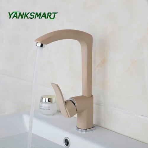 YANKSMART Spray Deck Mounted Single Lever Wash Basin Sink Vessel Kitchen Faucet Bathroom Tap Hot And Cold Mixer Faucet
