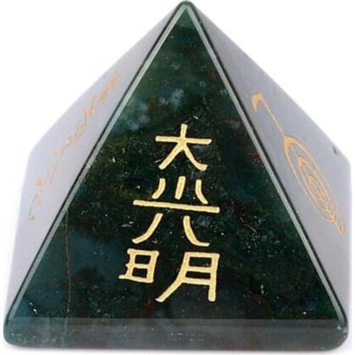 Natural Tumbled Indian Agate Semiprecious Stone Pyramid Figurine Statue Crystal