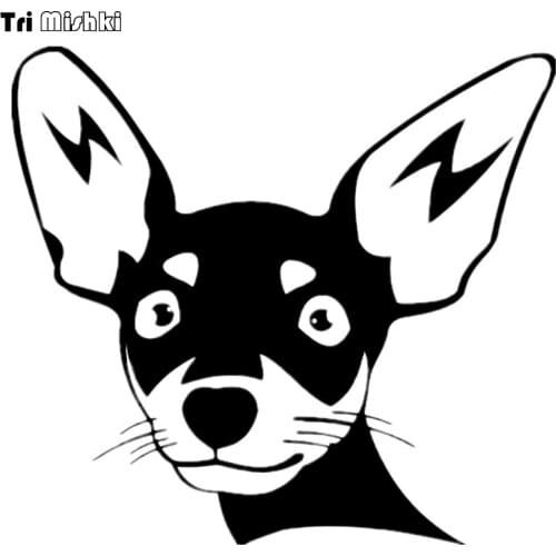 Tri Mishki HZX472 13.7*15cm chihuahua on board car sticker funny Vinyl Decals Accessories Car Sticker