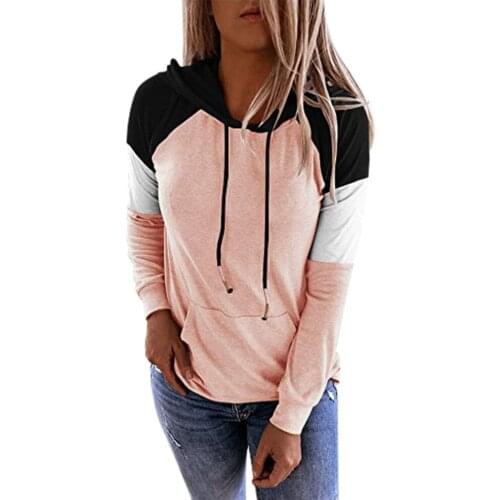 Streetwear Hoodies Womens Hoodie Sweatshirt Casual Pullover Tunic Top Long Sleeve Patchwork Shirt Sudadera Mujer Moletom