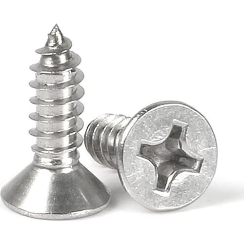 Countersunk Head Screw Nickel Plated Phillips Flat Self Tapping Screws M1 - M3