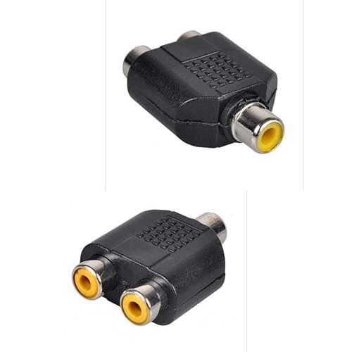 1 TO 2 RCA/PHONO FEMALE AUDIO/VIDEO AV ADAPTER SPLITTER adaptor new