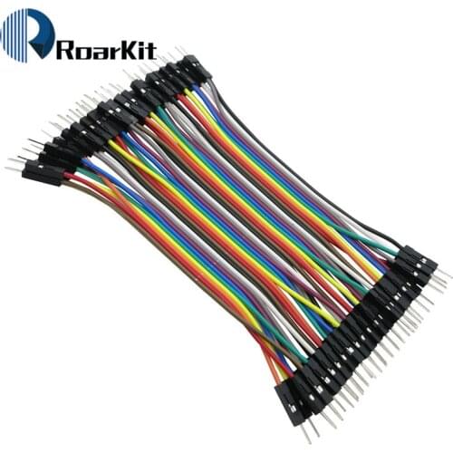 1lot =40pcs 10cm 2.54mm 1pin 1p-1p male to male jumper wire Dupont Ribbon Cable for arduino