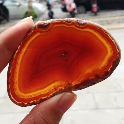 1pcs red agate piece polishing irregular crystal piece Brazil handle natural quartz pendant mineral home decoration