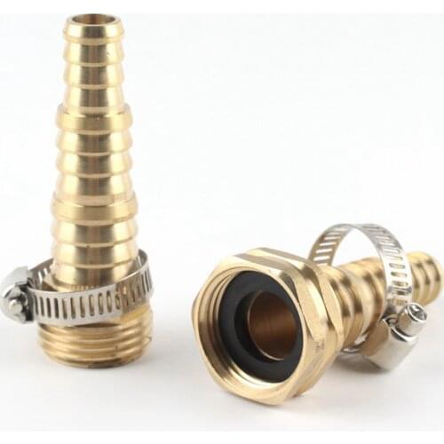 1pc Copper 1/2'' 3/4'' 5/8'' Thread Adapter PVC Pipe Garden Water Hose Connector Tube Pipe Clamp For Garden Irrigation Fish Tank
