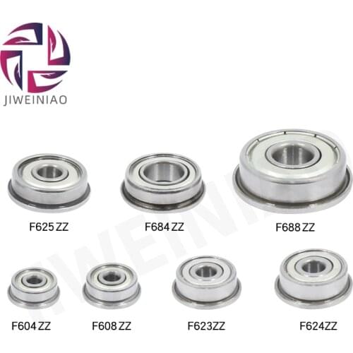 10pcs Flange Ball Bearings F604ZZ F623ZZ F624ZZ F625ZZ F684ZZ F688ZZ 3D Printers Parts Deep Groove Pulley Wheel Aluminium Part