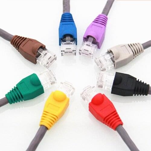 10ps Environmental quality crystal head protective sheath cable network RJ45 8P8C head cable sheath green crystal