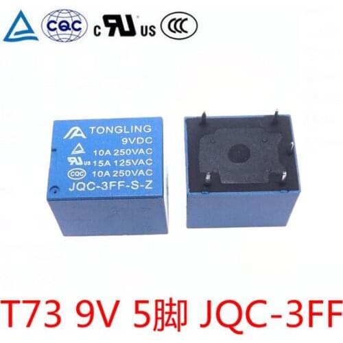 10 pieces of relays 9 v 10A 250VAC JQC-3FF T73 power relays new good quality for SRD-9VDC-SL-C