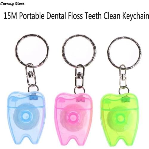 15M Portable Dental Floss Teeth Clean Keychain For Teeth Cleaning Oral Care Tool