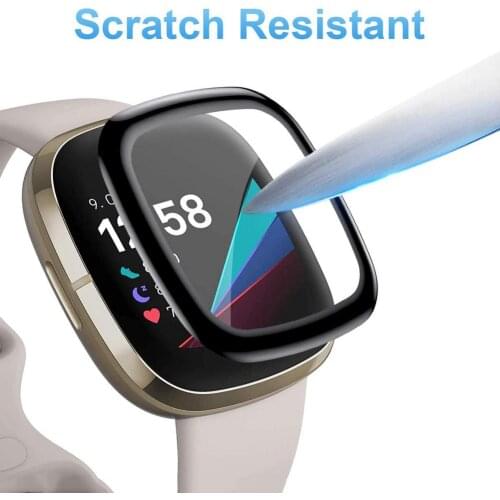 3 Pcs 3D Full Coverage Screen Protector For Fitbit Versa 3 & Sense Scratchproof Soft Protective Film Smart Watch Accessories