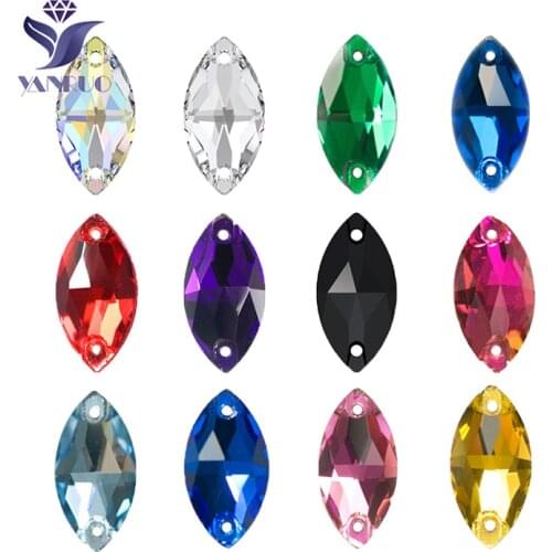 3223 Navette Sew On Horse Eyes Glass Crystal Rhinestones Flatback Stones AAAAA Top Sew On Gems For Rhinestones Wedding Dress