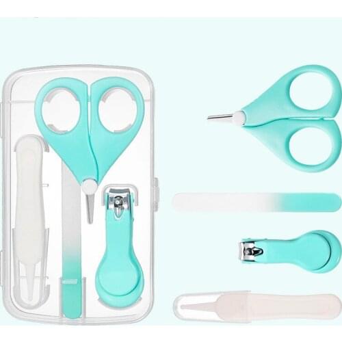 4 Pc Lot Nail Care Baby nail clipper four piece set baby safety nail clipper, scissors, nail file combination set Nail Care