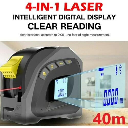 4 In 1 Laser Distance Meter Range Finder 40m Laser Tape Measure Digital Retractable 5m Laser Rangefinder Ruler Survey Tool