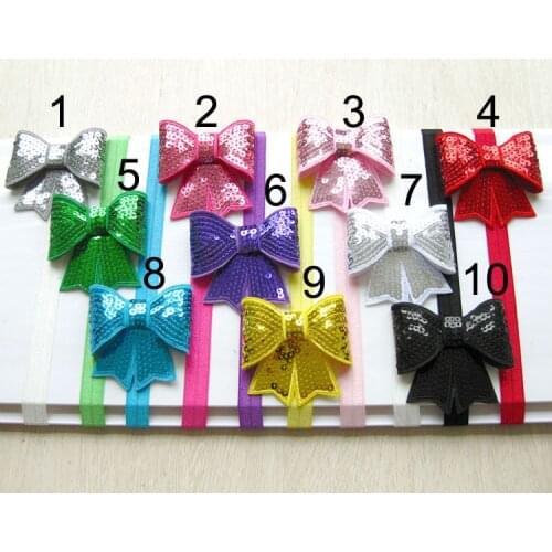 50 PCS/lot 3 inches SEQUIN bows mixed colour