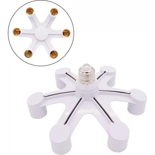 6 in 1 Light Adapter Converters lamp Base Holder Socket plug Splitter for LED Lighting Lamp Adapter holder converter E27