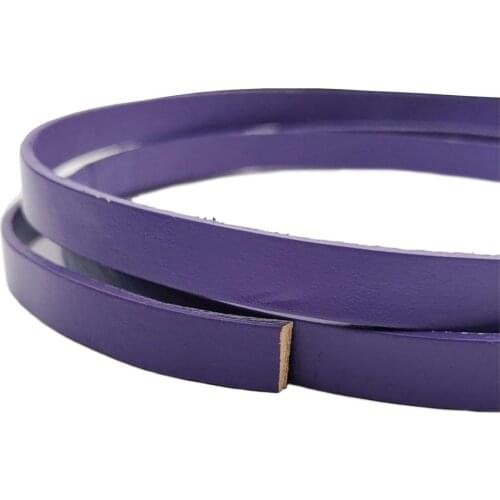 AaaZee 1 Yard 10mmx2.5mm Bright Purple Coated Genuine Cow Hide Flat Leather Strip 10mm Wide Band for DIY Bracelet
