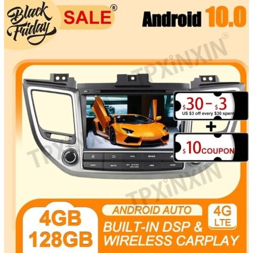 Android 10.0 4G+128G PX6 IPS Carplay For Hyundai Tucson IX35 2015 Multimedia Player Auto Radio Tape Recorder GPS Navi Head Unit