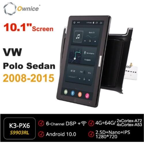 10.1 Inch 1280*720 Ownice Android 10.0 Car Radio ForPolo sedan 2008 2009 2010 2011 Auto Multimedia GPS Player Auto Rotatable