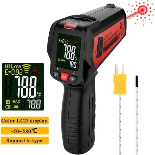 Digital Infrared Thermometer BSIDE BTM11 IR-LCD Color screen Temperature Meter -50~580 Non-contact Laser Thermometers Pyrometer