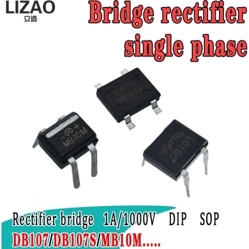 DB107 DB107S MB10M MB10S 1A1000v DIP-4 SOP-4 New Oiginal Single Phases Diode Rectifier Bridge